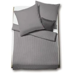 Fleuresse Rio Bettwäsche-Set Aus Seersucker - 155x200 / 80x80 Cm - Grau