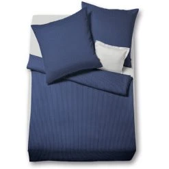 Fleuresse Rio Bettwäsche-Set Aus Seersucker - 135x200 / 80x80 Cm - Marine