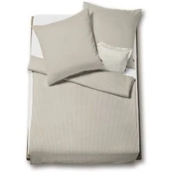 Fleuresse Rio Bettwäsche-Set Aus Seersucker - 135x200 / 80x80 Cm - Crema