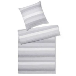 Elegante Delight Bettwäsche Aus Halbleinen - 135x200 / 80x80 Cm - Hellgrau