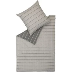 Schöner Wohnen Match Bettwäsche Set Aus Chambray - 135x200 / 80x80 Cm - Grau