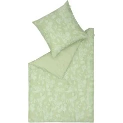 Musterring Blossom Bettwäsche-Set Aus Satin - 135x200 / 80x80 Cm - Lind