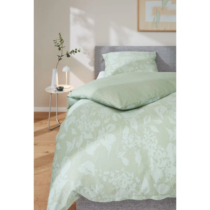 Musterring Blossom Bettwäsche-Set Aus Satin - 135x200 / 80x80 Cm - Lind 4 Musterring Blossom Bettwäsche-Set Aus Satin - 135x200 / 80x80 Cm - Lind – Bild 2