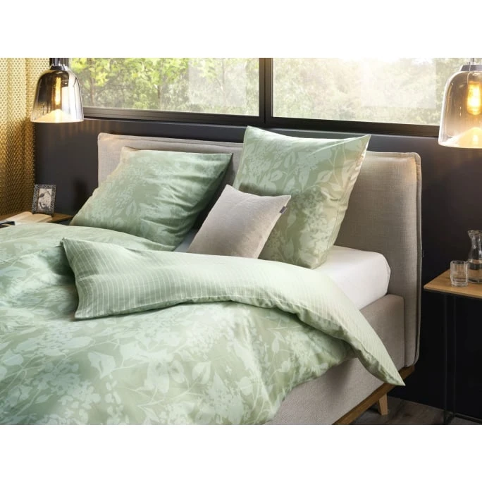 Musterring Blossom Bettwäsche-Set Aus Satin - 135x200 / 80x80 Cm - Lind 5 Musterring Blossom Bettwäsche-Set Aus Satin - 135x200 / 80x80 Cm - Lind – Bild 3