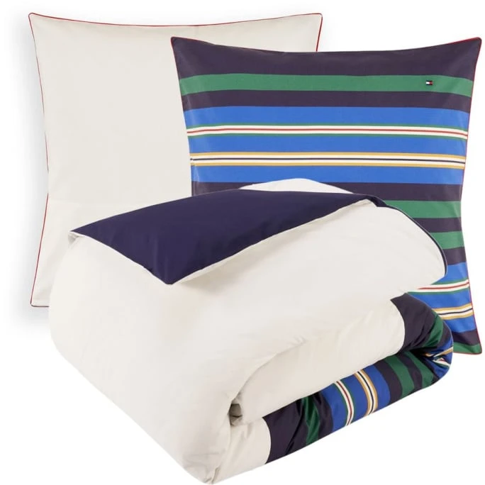 Tommy Hilfiger URBAN STRIPES Bettwäsche-Set Aus Bio-Perkal - 140x200 / 70x90 (AT) Cm - White 3 Tommy Hilfiger URBAN STRIPES Bettwäsche-Set Aus Bio-Perkal - 140x200 / 70x90 (AT) Cm - White