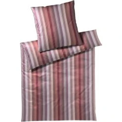 Elegante Vivid Bettwäsche-Set Aus Mako-Satin - 135x200 / 40x80 Cm - Weinrot