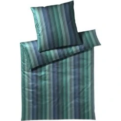 Elegante Vivid Bettwäsche-Set Aus Mako-Satin - 135x200 / 40x80 Cm - Flaschengrün