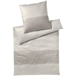 Elegante Shooting Star Bettwäsche-Set Aus Mako-Satin - 135x200 / 40x80 Cm - Taupe