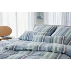 Elegante Tower Bettwäsche-Set Aus Soft-Flanell - 155x220 / 80x80 Cm - Rauchblau -Moooi Shop unnamed file 958