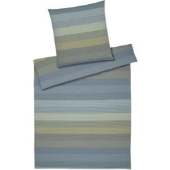 Elegante Fjord Bettwäsche-Set Aus Halbleinen - 135x200 / 40x80 Cm - Moosgrün