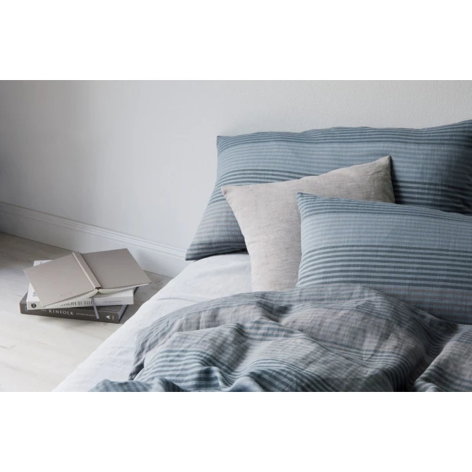 Elegante Fjord Bettwäsche-Set Aus Halbleinen - 135x200 / 40x80 Cm - Graphit 5 Elegante Fjord Bettwäsche-Set Aus Halbleinen - 135x200 / 40x80 Cm - Graphit – Bild 3