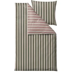 Södahl Nordic Bio Bettwäsche-Set Aus Baumwoll-Satin - 135x200 Cm / 80x80 Cm - Olive