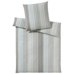 Elegante Swansea Bettwäsche Aus Web-Seersucker - 135x200 / 40x80 Cm - Silbergrau