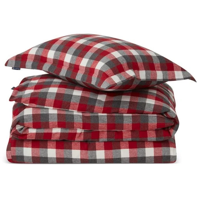 LEXINGTON Checked Cotton Flanell Bettwäsche-Set - 135x200 / 80x80 Cm - Red/dark Gray 3 LEXINGTON Checked Cotton Flanell Bettwäsche-Set - 135x200 / 80x80 Cm - Red/dark Gray