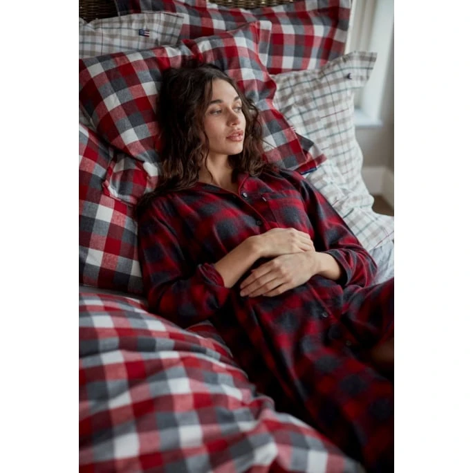 LEXINGTON Checked Cotton Flanell Bettwäsche-Set - 135x200 / 80x80 Cm - Red/dark Gray 5 LEXINGTON Checked Cotton Flanell Bettwäsche-Set - 135x200 / 80x80 Cm - Red/dark Gray – Bild 3