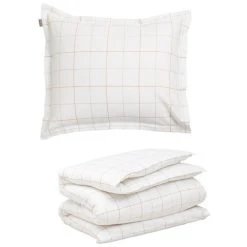 GANT TWILL CHECK Bettwäsche-Set - 135x200 / 80x80 Cm - Dry Sand